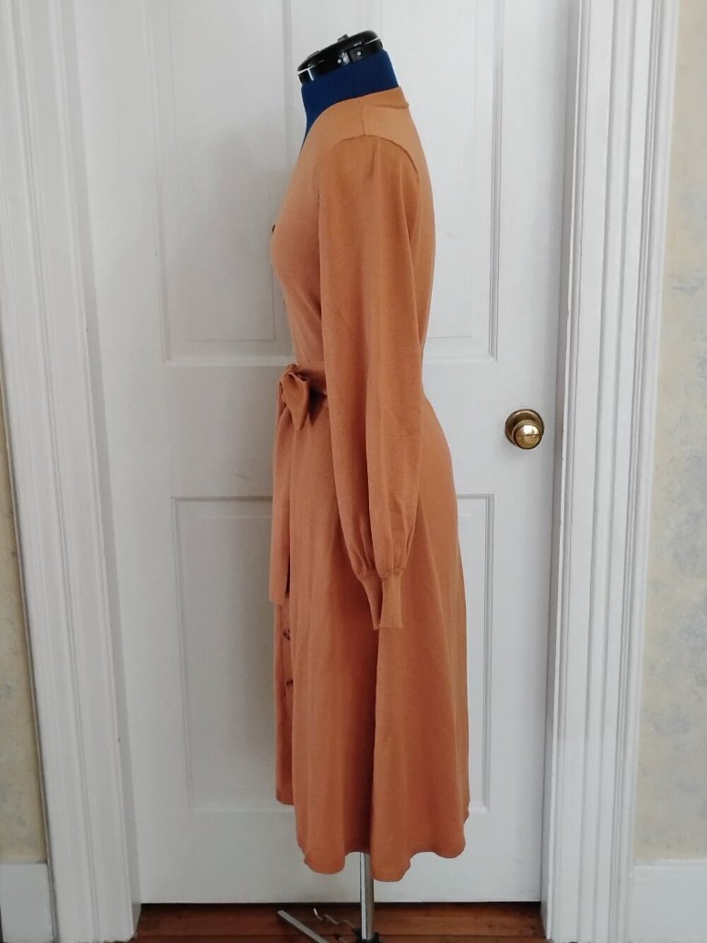 Eliza J Caramel Puff Sleeve Sweater Dress - Picture 3 of 8